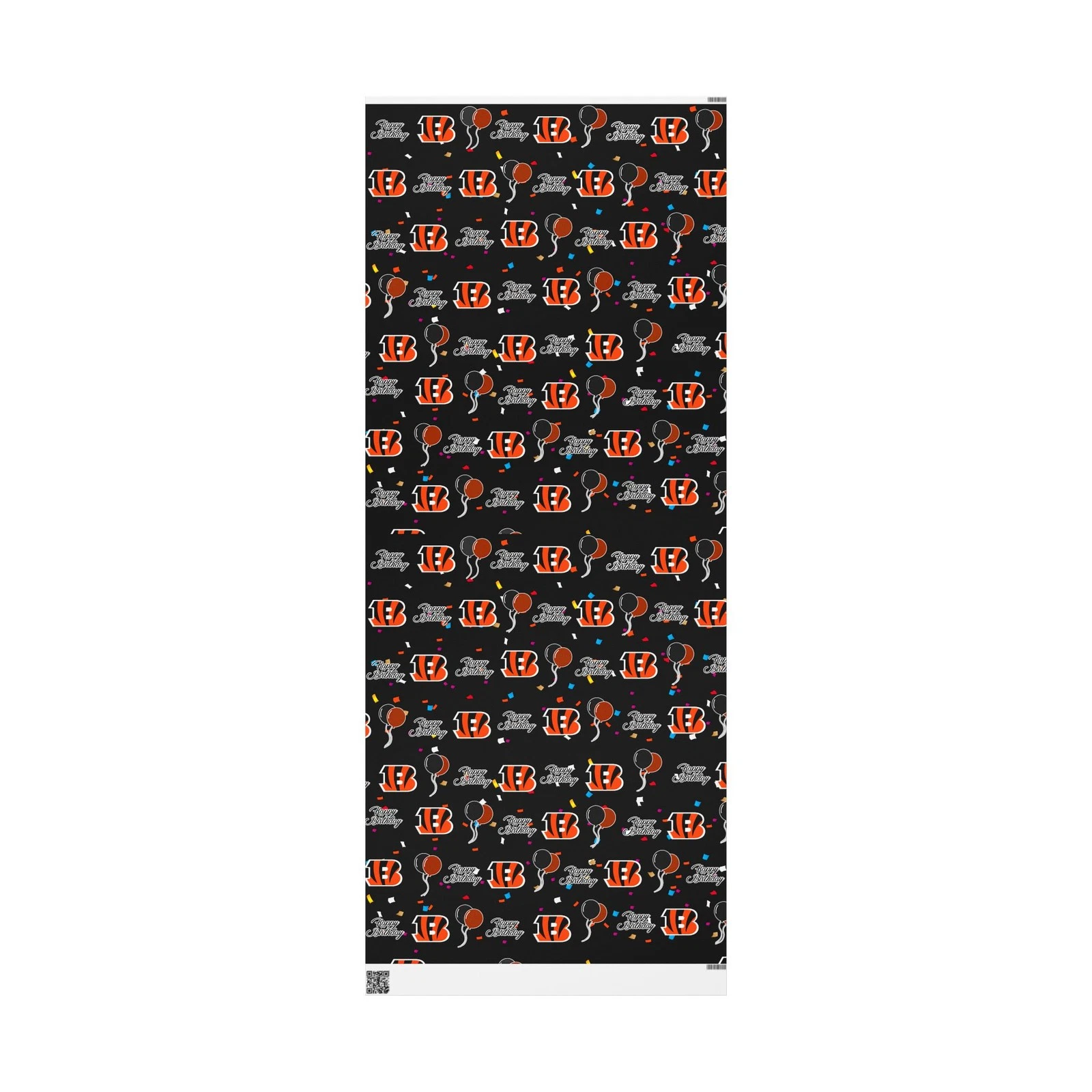 football Cincinnati Bengals Happy Birthday Wrapping Paper, Gift Wrap Roll, Football
