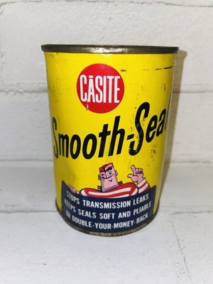 1968 Vintage CASITE Smooth Seal Transmission Fluid Can Full 15oz USA Sealed