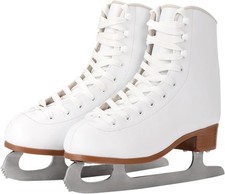 AhmyLion Figure Ice Skates for Beginners Lace Up Comfortable Women's Sz 7 White