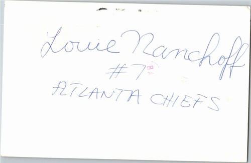 1970's -Louis Nanchoff- Signed/Autograph/Auto Postcard Atlanta Chiefs Soccer