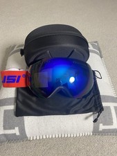 Brand new Adult blue mirror rimless dome-shaped anti-fog ski goggles