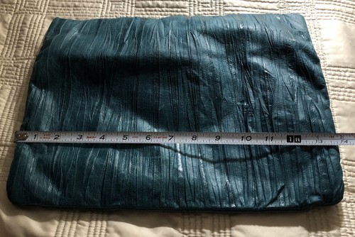 Nordstrom’s Teal Green Leather Foldover Clutch - Picture 9 of 10