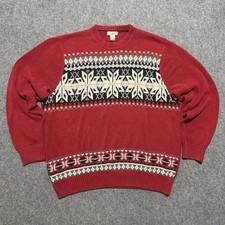 Vintage 90s Dockers Mens Sweater Pullover XL 100 Cotton Knit Snowflake Holiday
