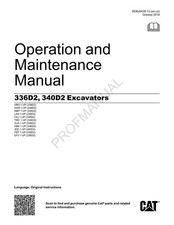 Caterpillar 336D2 340D2 Excavator Operators Maintenance Manual