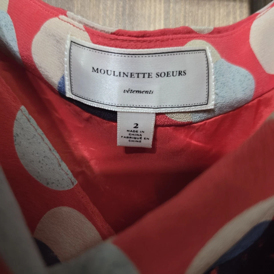 Anthropologie Moulinette Soeurs Dot Dress Sz 2 A-Line Pockets Boho Retro - Image 2 of 4