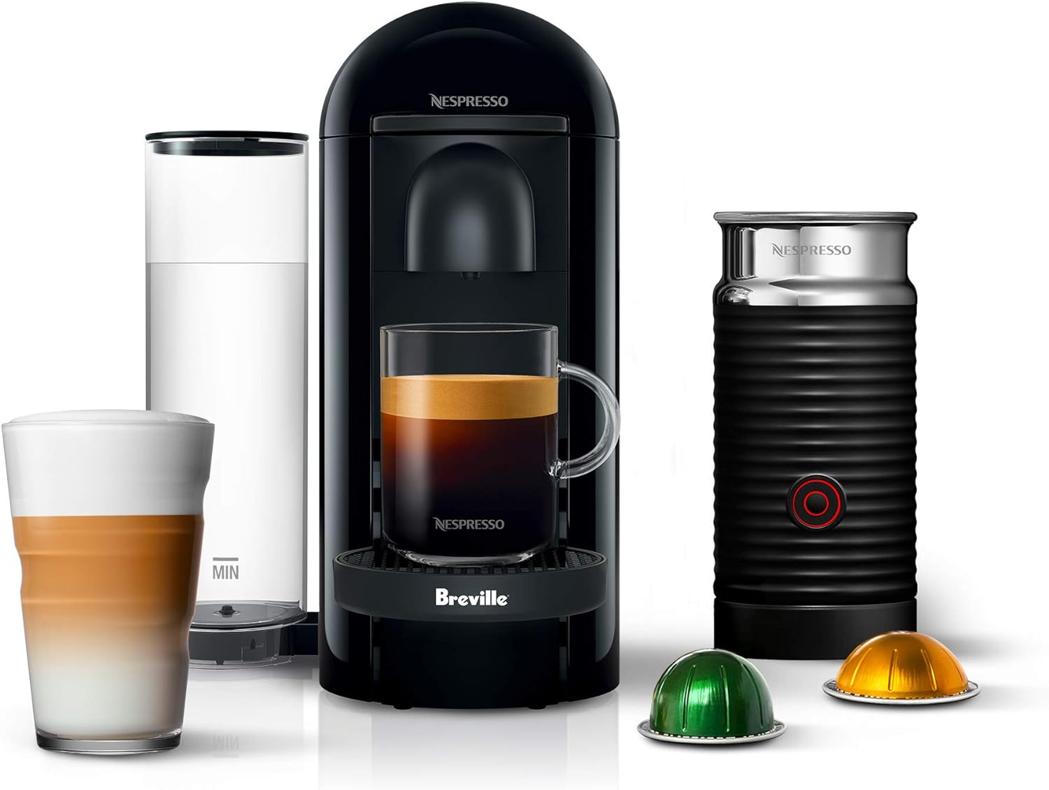 Nespresso Vertuo plus Coffee and Espresso Maker by Breville, Ink Black with Aero