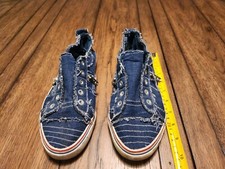 Misslook Navy Blue 1980s Vtg. Jean Zipper Converse Like Sneakers Shoes