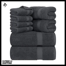 8 PIECE BATH TOWEL SET | 700 GSM 100% PURE VIRGIN COTTON | EXTRA ABSORBENT