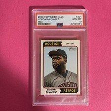 🐶 2023 Topps Heritage MINI PSA 10 Yordan Alvarez #304  065/100 POP 1 Astros