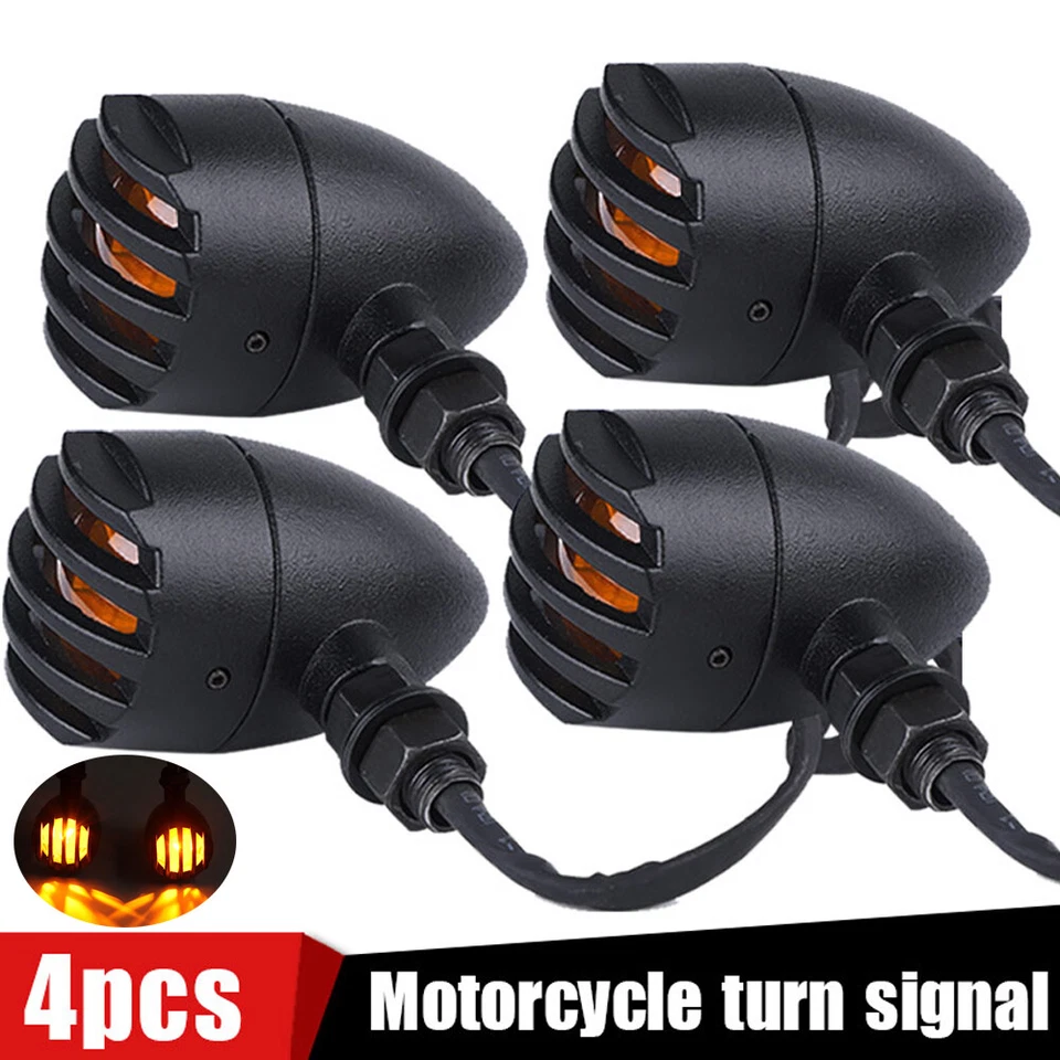 Luces ámbar señales de giro de bala de motocicleta para Harley Sportster 1200 883 Bobber Foto 2 de 4