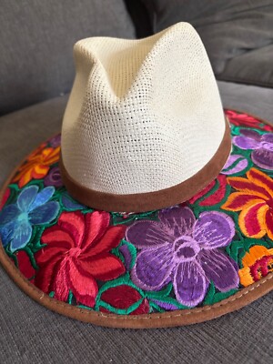 Fedora Hat - Beautiful Mexican Artisanal Floral Embroidered  display picture 1