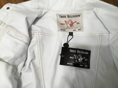 True Religion Women's Shrunken Trucker Denim Optic White Jacket
