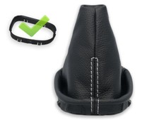 SCHALTMANSCHETTE FÜR MERCEDES CLK C209 02-04 SCHALTSACK LEDER NAHT WEISS +RAHMEN