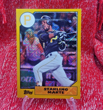 Starling Marte - #32/50 - GOLD - 2017 Topps Chrome - SILVER PACK MOJO - 87-SMR