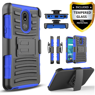 For LG K40 / Harmony 3 Case Phone Cover Shockproof + Tempered Glass Protector