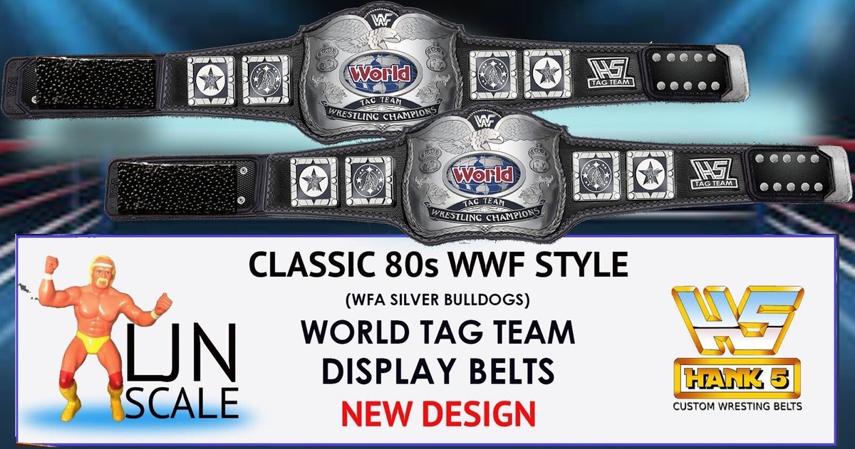 WWF Hand Made Ljn Scale Silver Tag Team Championship Wrestling Belts Lot Of 2 eBay