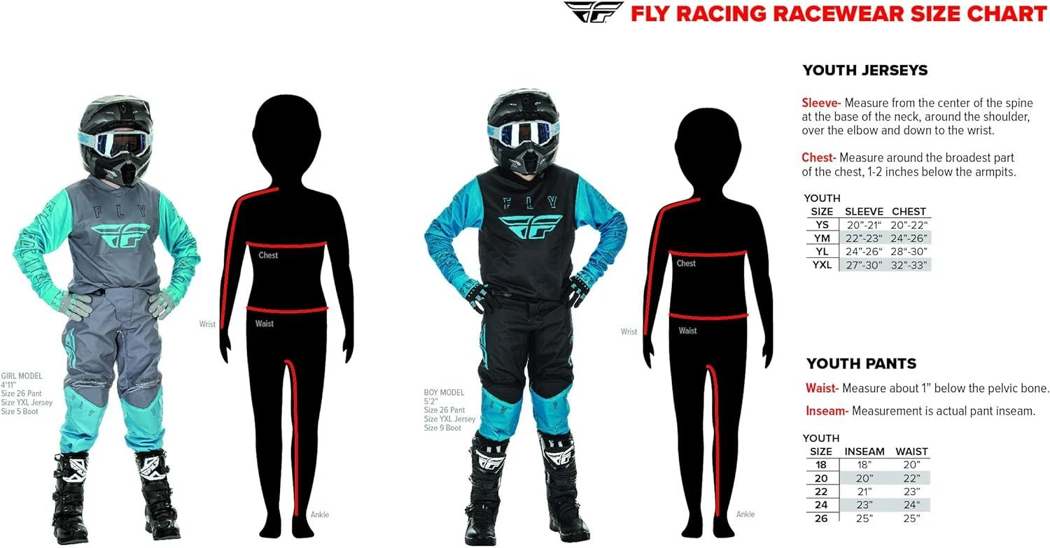 Fly Racing Youth Rayce MTB/BMX Bicycle Gear Set - Pant and Fly Racing Youth Rayce MTB/BMX Bicycle Gear Set - Pant and