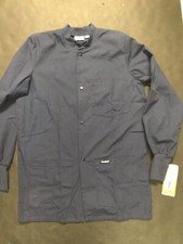 Landau Men's Snap Front Warm-Up Scrub Jacket NAVY size Small- 7551 NEW