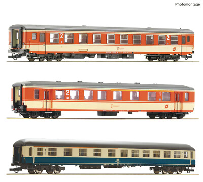 ROCO 74051 Set 3 Passenger Cars ÖBB/DB Ep IV On Request Märklin Axles Free 1:87