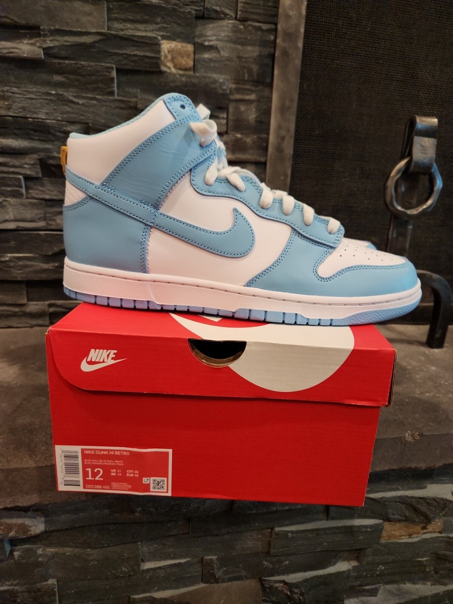 Nike Dunk High Homer Simpson UNC Carolina Blue Chill Size 12 
