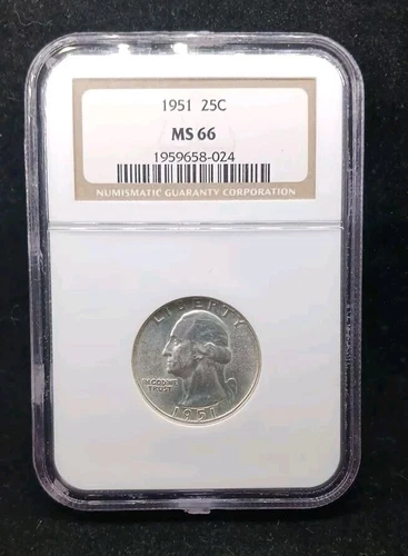 1951 NGC MS66 Washington Quarter Coin