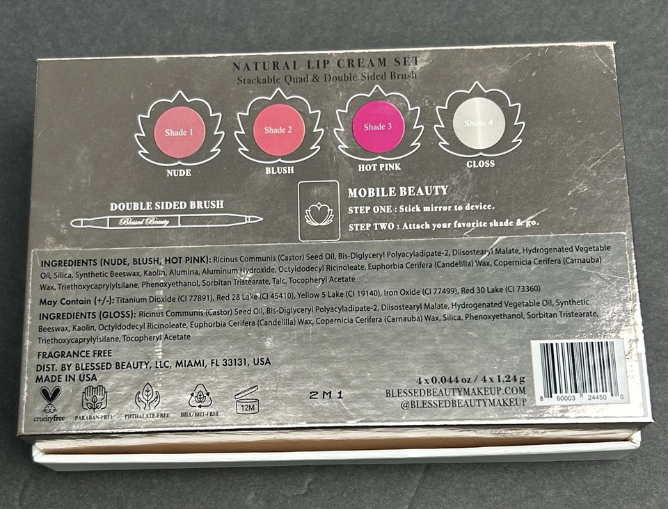 Blessed Beauty Natural Lip Cream & Natural Eye Shadow Set 0f Eight Shades - Image 4 of 4