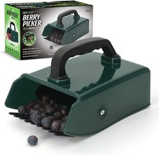 Plastic Green Berry Cherry Fruit Picker Metallic Rake Harvesting Gardening Comb