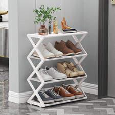 4 TIER SHOE RACK STAND STORAGE SELF ORGANISER LIGHTWEIGHT COMPACT SPACE SAVING