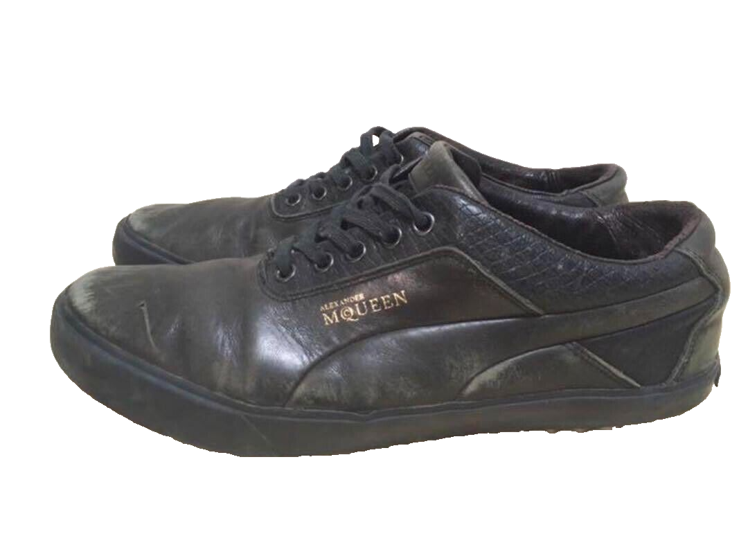 ALExANDER McQUEEN x PUMA Low Leather Sneakers Shoes US 10 Black