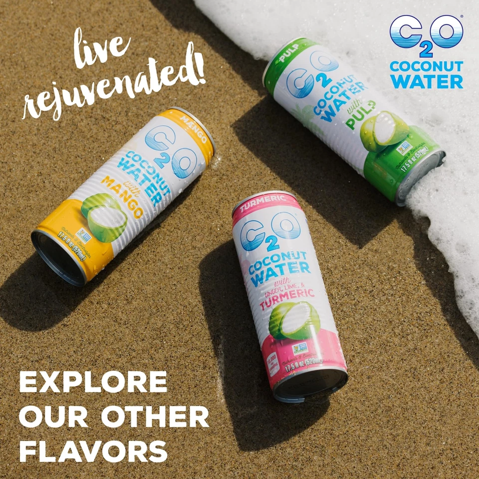 C2O - Coconut Water, Made with Fresh Coconut Water, Plant Based  Cans,17.5 FL OZ - Image 2 of 4