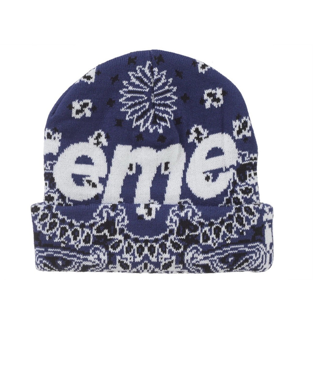 Supreme Big Logo Beanie Blue Bandana FW24 OS One Size