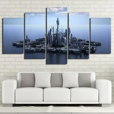 Stargate Atlantis Sci-Fi TV Show Framed 5 Piece Canvas Wall Art Painting Wallpap