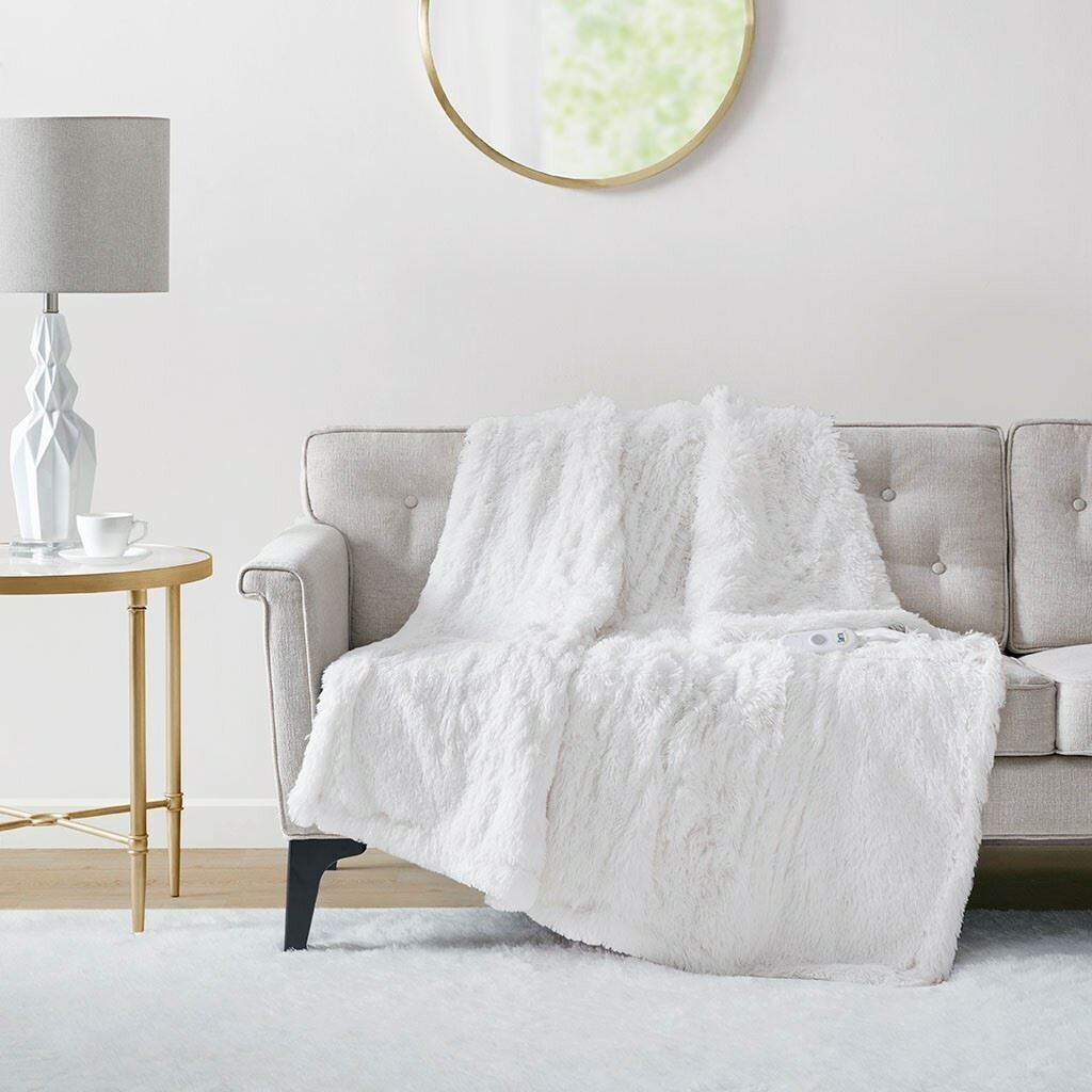 white heated throw