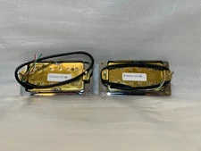 NEW! Alnico 5 Humbucker Guitar Pickup Set (w/Chrome Brass Ring) for LP/SG Models