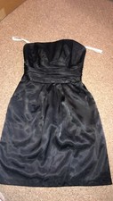 womens davids bridal black mini dress w/ pockets sz 6