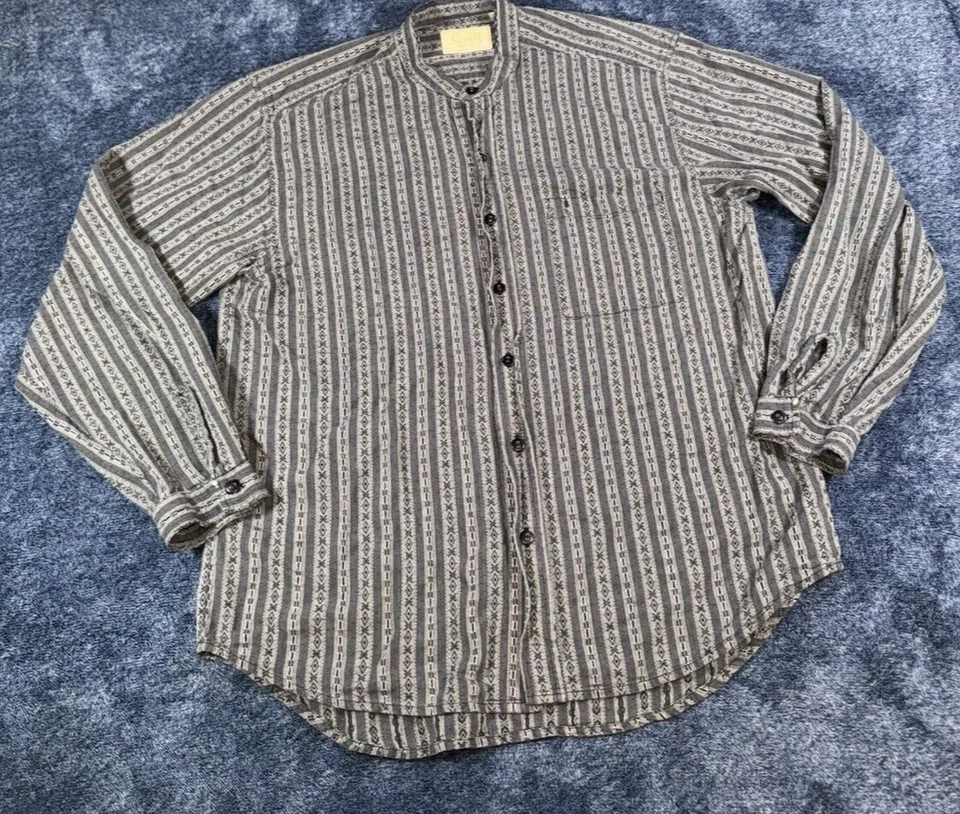 Camisa Scully Para Hombre Western L Negra Azteca Cuello Banda Abuelo Botón Vaquero Foto 2 de 4