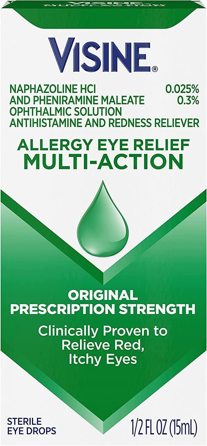 Visine-A Antihistamine + Red Eyes Multi-Action Allergy Relief Eye Drops with Phe