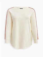 Torrid Tunic Sweatshirt Cozy Fleece Rainbow Ivory 2 2x 18 20 B41656