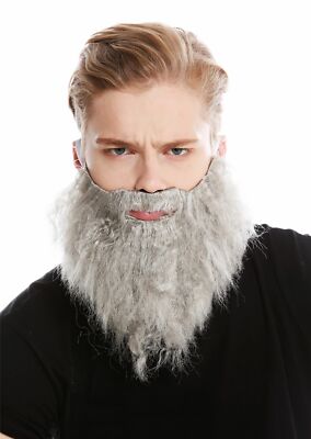 NET TOYS Piraten Bart, Hellgrauer Vollbart Aus Nylon – Für Karneval, Fasching, Kostüm-Party