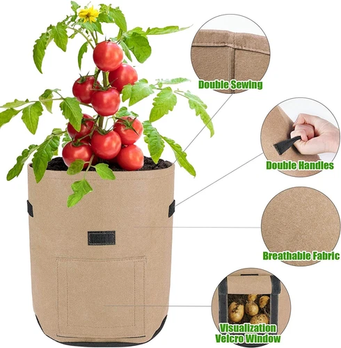 5-10PCS Garden Vegetable Potato Planting Bags 7 Gallon Non Woven Fabric Pot US - Picture 12 of 24