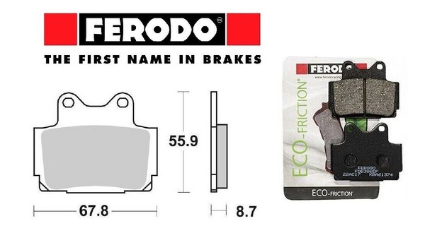 Paar BremsbeläGe Ferodo Hinter Yamaha Tzr 125 1987 1988 1989 1990 1991 1992-image