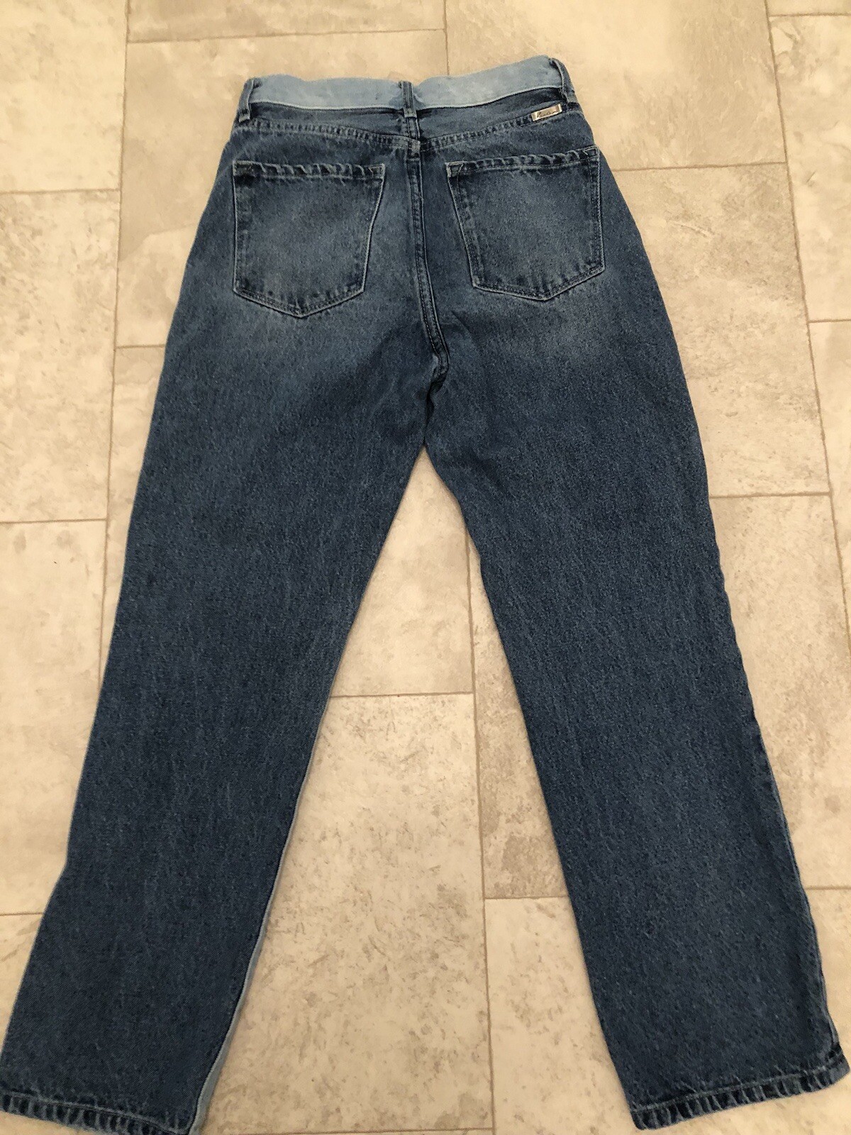 KanCan Patchwork Two Tone Button Fly Straight Leg… - image 4