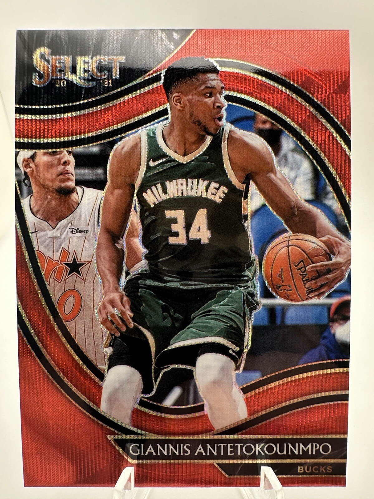 Giannis Antetokounmpo 2020-21 Panini Select Courtside Ruby Red Wave Bucks