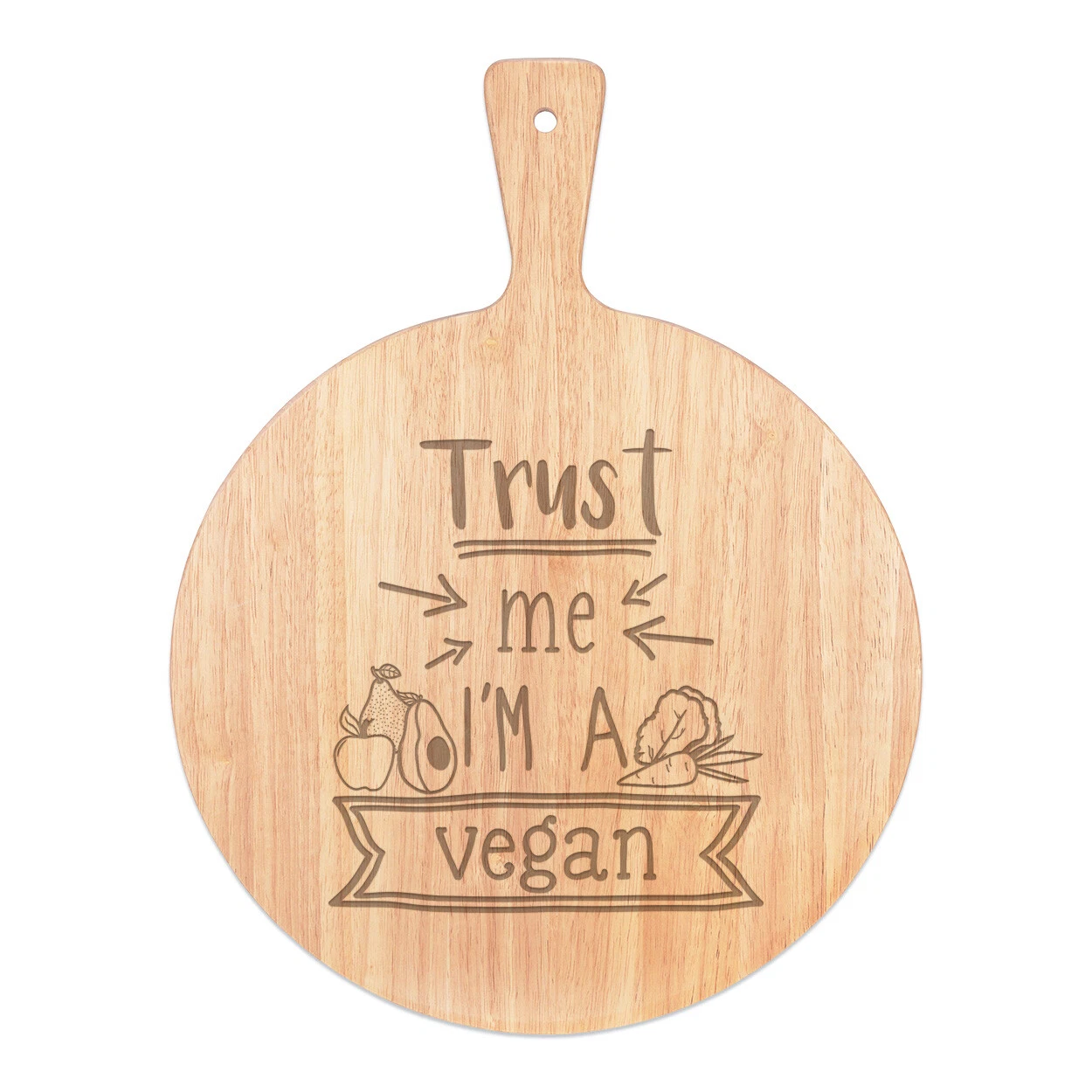 Trust Me I'm A Vegan Pizza Board Paddle Wooden Favourite Best Funny Joke