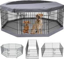 Foldable Metal Dog Exercise Pen/Pet Puppy Playpen Kennels Yard Fence NEW