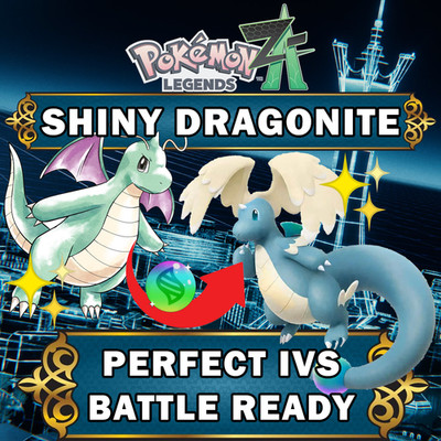 Dragonite Shiny Pokémon Let's Go Pikachu Eevee Battle Ready 6 IV