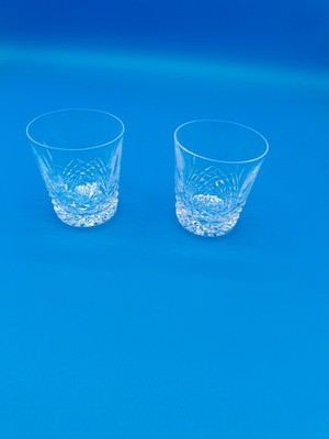 Waterford Crystal Glass Set Of 2 Lismore Old Fashioned 