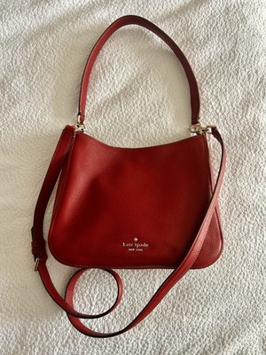 Kate Spade Perry Leather Shoulder Bag Wine Red With Long Strap Retail: $379
