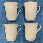 Set of 4 Wedgwood Bone China Strawberry & Vine White Tall Mugs England 1988 — photo 1