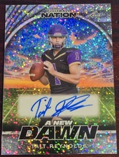 2025 LEAF FOOTBALL NATION TAIT REYNOLDS A NEW DAWN SILVER SPARKLE AUTO 12/15